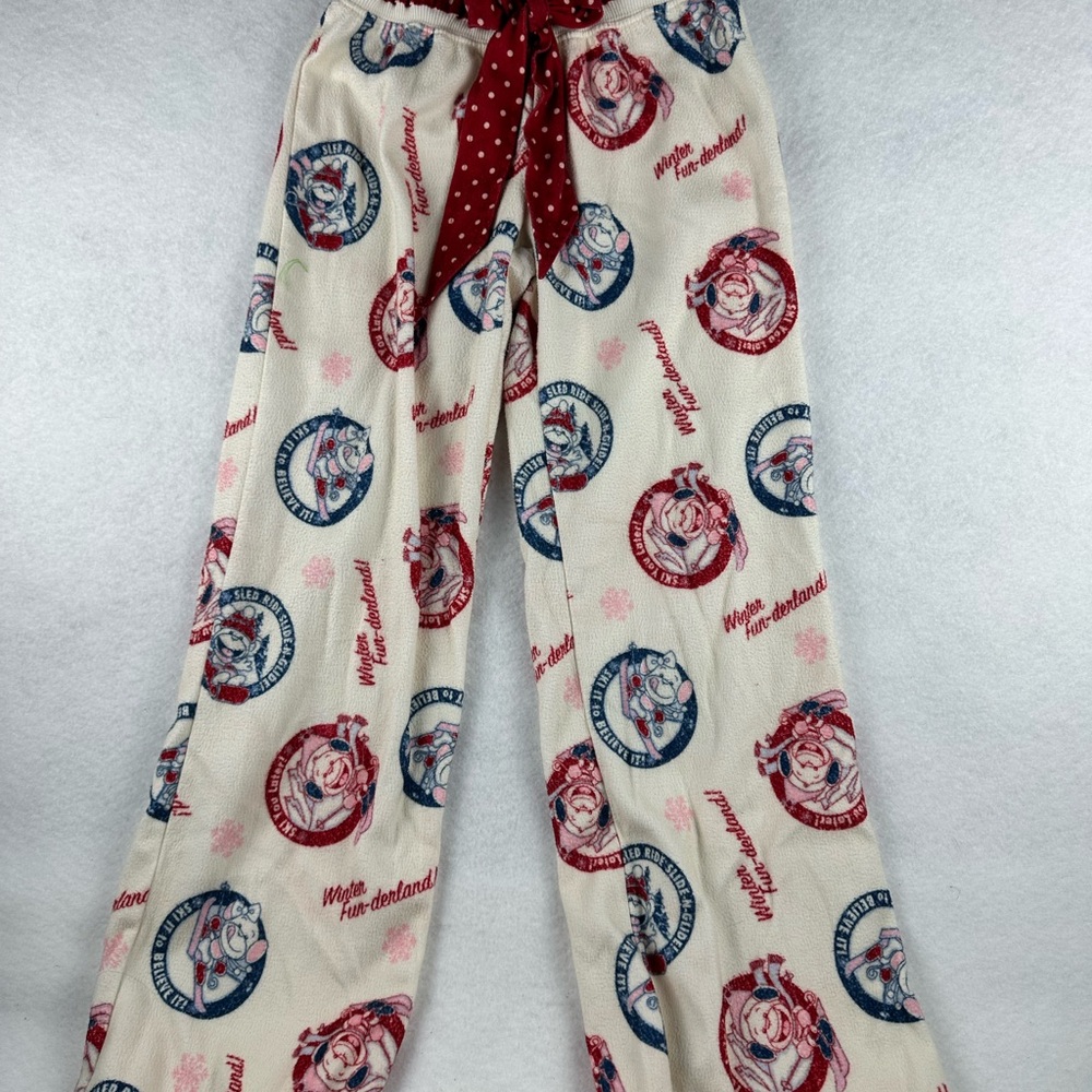Y2K Limited Too Girls 8/10 Winter Monkey Fleece Pajama Pants Ski Sled Print VTG
